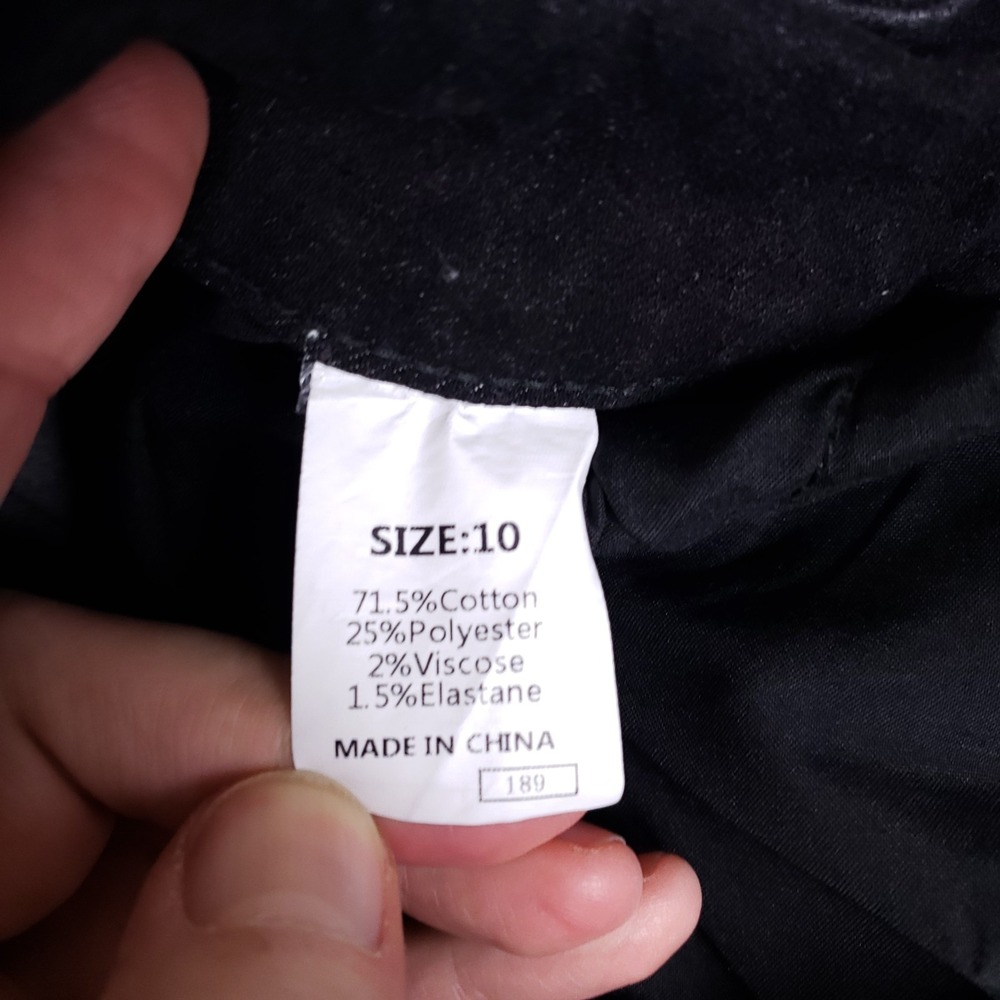 SIDEFEEL High Waisted Jeans 10 Black Straight Leg Raw Hem Stretch Denim‎ - Picture 7 of 11